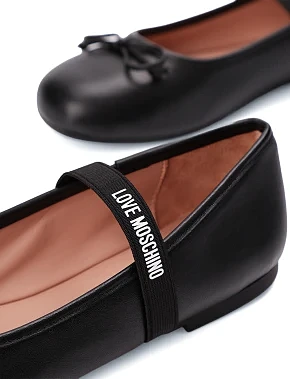 Женские балетки кожаные черные - фото 5 - Miraton