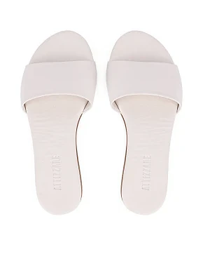 Жіночі шльопанці шкіряні рисового кольору - фото 1 - Miraton