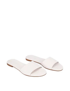 Жіночі шльопанці шкіряні рисового кольору - фото 2 - Miraton