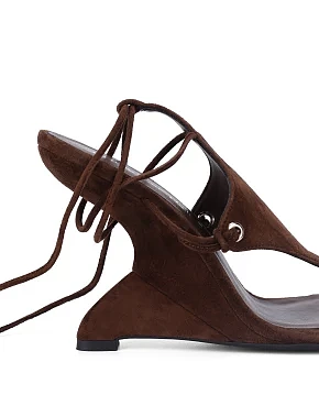 Женские босоножки JEFFREY CAMPBELL замшевые коричневые - фото 6 - Miraton