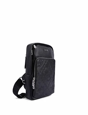 Мужская сумка из экокожи черная - фото 1 - Miraton