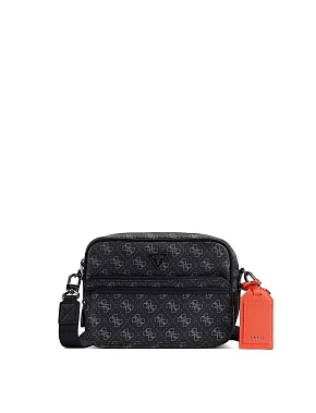 Мужская сумка через плечо из экокожи черная - фото  - Miraton