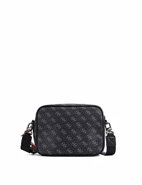 Мужская сумка через плечо из экокожи черная - фото 2 - Miraton