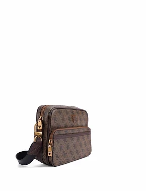 Чоловіча сумка через плече з екошкіри коричнева - фото 1 - Miraton