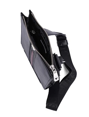 Мужская сумка мессенджер из экокожи черная - фото 4 - Miraton