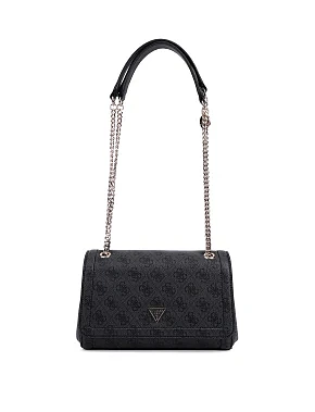 Женская сумка через плечо из экокожи черная - фото  - Miraton