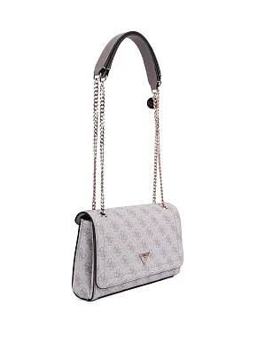 Женская сумка через плечо из экокожи молочного цвета - фото 1 - Miraton