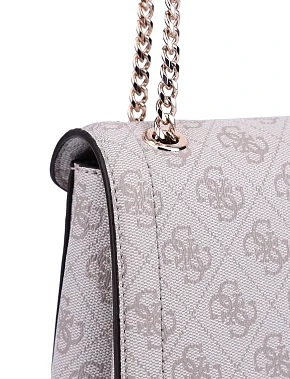 Женская сумка через плечо из экокожи молочного цвета - фото 3 - Miraton