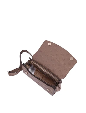 Женская сумка кросс-боди из экокожи бежевая - фото 6 - Miraton