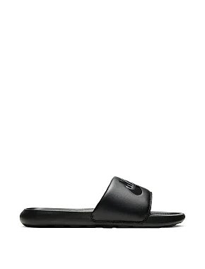 Мужские шлепанцы Nike VICTORI ONE SLIDE из экокожи черные - фото  - Miraton