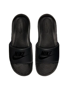 Мужские шлепанцы Nike VICTORI ONE SLIDE из экокожи черные - фото 2 - Miraton