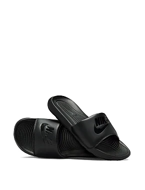 Мужские шлепанцы Nike VICTORI ONE SLIDE из экокожи черные - фото 3 - Miraton