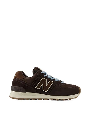 Женские кроссовки New Balance W57474P замшевые коричневые - фото  - Miraton