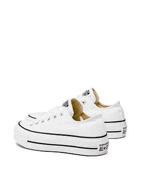 Жіночі кеди Converse Chuck Taylor All Star Lift текстильні білі - фото 2 - Miraton