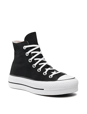 Жіночі кеди Converse Chuck Taylor All Star Lift текстильні чорні - фото 4 - Miraton