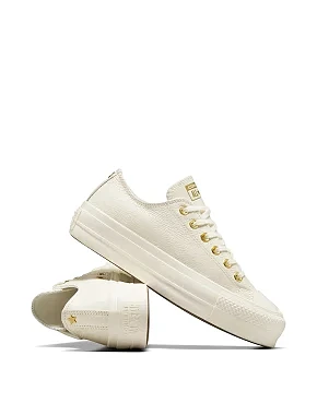 Женские кеды Converse Chuck Taylor All Star Lift кожаные белые - фото 2 - Miraton