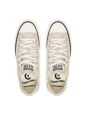 Женские кеды Converse Chuck Taylor All Star Lift Double Stack текстильные бежевые - фото 3 - Miraton