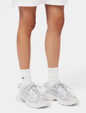 Женские кроссовки Lacoste L003 замшевые молочного цвета - фото 6 - Miraton