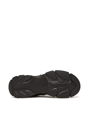 Мужские кроссовки Lacoste L003 кожаные черные - фото 4 - Miraton