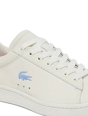 Женские кеды Lacoste CARNABY кожаные молочного цвета - фото 5 - Miraton