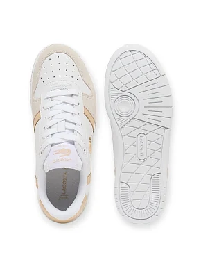 Жіночі кеди Lacoste T-CLIP шкіряні молочного кольору - фото 3 - Miraton