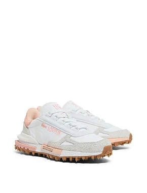 Женские кроссовки Lacoste ELITE ACTIVE замшевые молочного цвета - фото 1 - Miraton