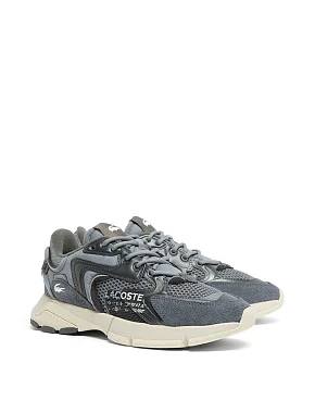 Мужские кроссовки Lacoste L003 кожаные серые - фото 1 - Miraton