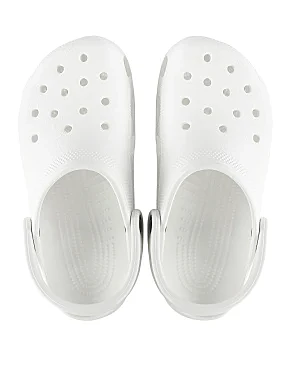 Женские сабо Crocs Classic Clog резиновые белые - фото 2 - Miraton