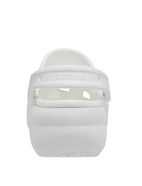 Женские сабо Crocs Classic Platform Clog резиновые белые - фото 5 - Miraton