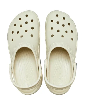 Женские сабо Crocs Classic Platform Clog резиновые молочного цвета - фото 3 - Miraton
