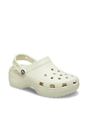 Женские сабо Crocs Classic Platform Clog резиновые молочного цвета - фото 5 - Miraton