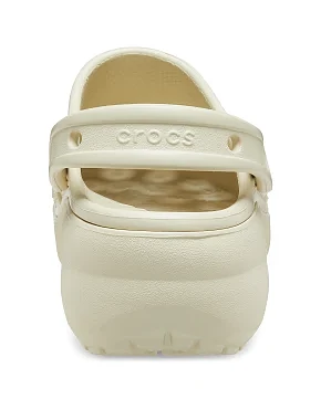 Женские сабо Crocs Classic Platform Clog резиновые молочного цвета - фото 6 - Miraton