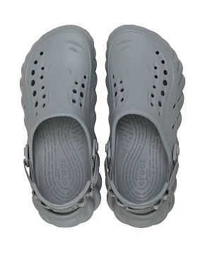 Мужские сабо Crocs Echo Clog резиновые серые - фото 2 - Miraton