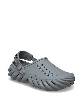 Мужские сабо Crocs Echo Clog резиновые серые - фото 4 - Miraton