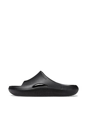 Мужские шлепанцы Crocs Mellow Slide резиновые черные - фото 1 - Miraton
