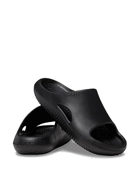 Мужские шлепанцы Crocs Mellow Slide резиновые черные - фото 2 - Miraton