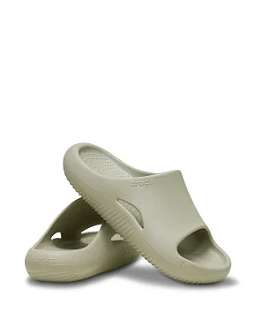 Мужские шлепанцы Crocs Mellow Slide резиновые бежевые - фото 2 - Miraton