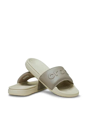 Женские шлепанцы Crocs All Day Slide из экокожи бежевые - фото 2 - Miraton
