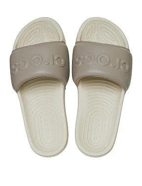 Женские шлепанцы Crocs All Day Slide из экокожи бежевые - фото 3 - Miraton