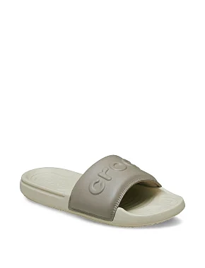 Женские шлепанцы Crocs All Day Slide из экокожи бежевые - фото 5 - Miraton