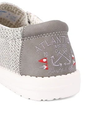 Чоловічі туфлі Hodaki CAPTAIN TIGHT текстильні світло-сірі - фото 4 - Miraton