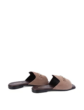 Женские шлепанцы Attizzare велюровые коричневые - фото 3 - Miraton