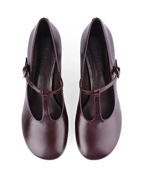 Жіночі бордові туфлі з масляної шкіри. - фото 2 - Miraton