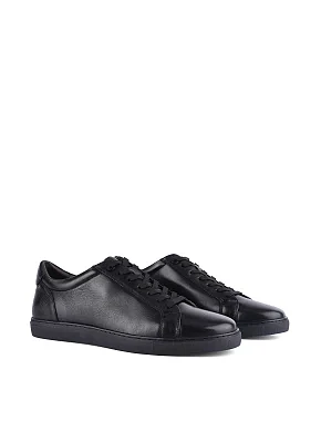 Чоловічі кеди чорні шкіряні - фото 1 - Miraton