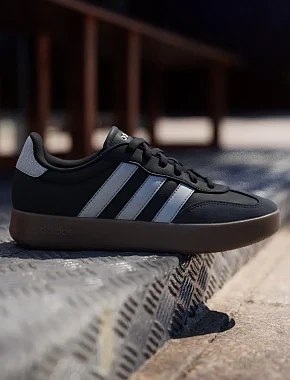 Жіночі кеди Adidas BARREDA чорні шкіряні - фото 1 - Miraton
