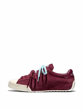 Женские кеды Converse Chuck Taylor Lo бордовые замшевые - фото 2 - Miraton