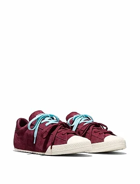 Женские кеды Converse Chuck Taylor Lo бордовые замшевые - фото 3 - Miraton