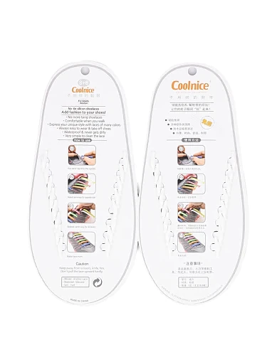 Шнурки білі силіконові спортивні (8+8)(CL-1) - фото 2 - Miraton