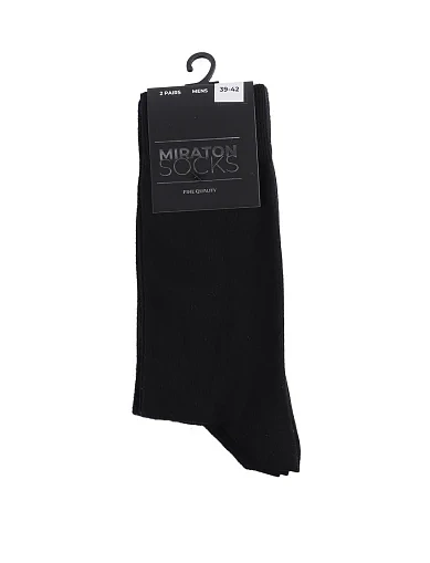Мужские носки высокие MIRATON хлопковые черные - фото 1 - Miraton