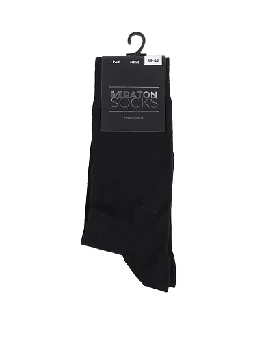 Мужские носки высокие MIRATON бамбуковые черные - фото 1 - Miraton